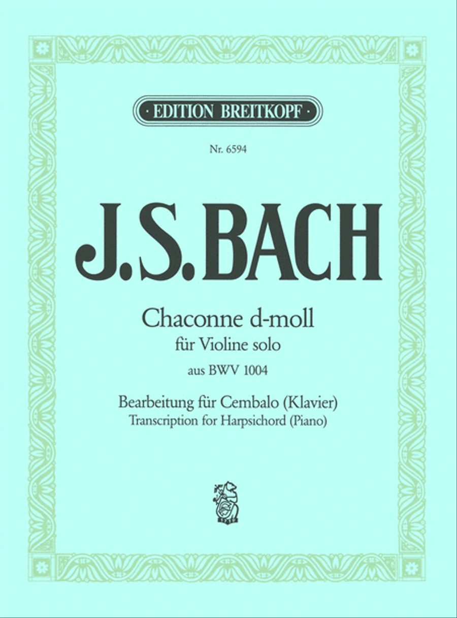 Chaconne from the Partita II in D minor BWV 1004 Harpsichord scores gallery preview page 1