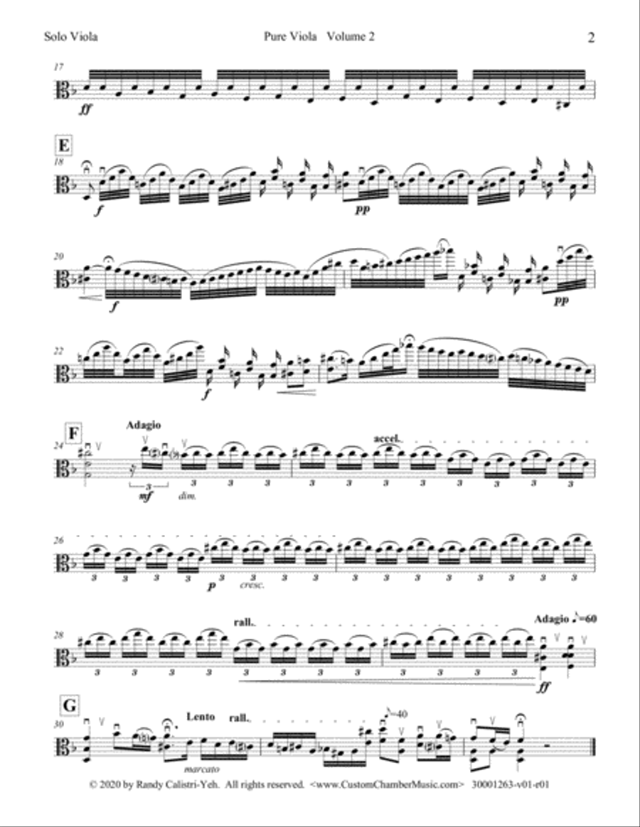 Pure Viola Volume 2: Ten More Concert Pieces for Unaccompanied Viola (solo viola) Viola Solo scores gallery preview page 6