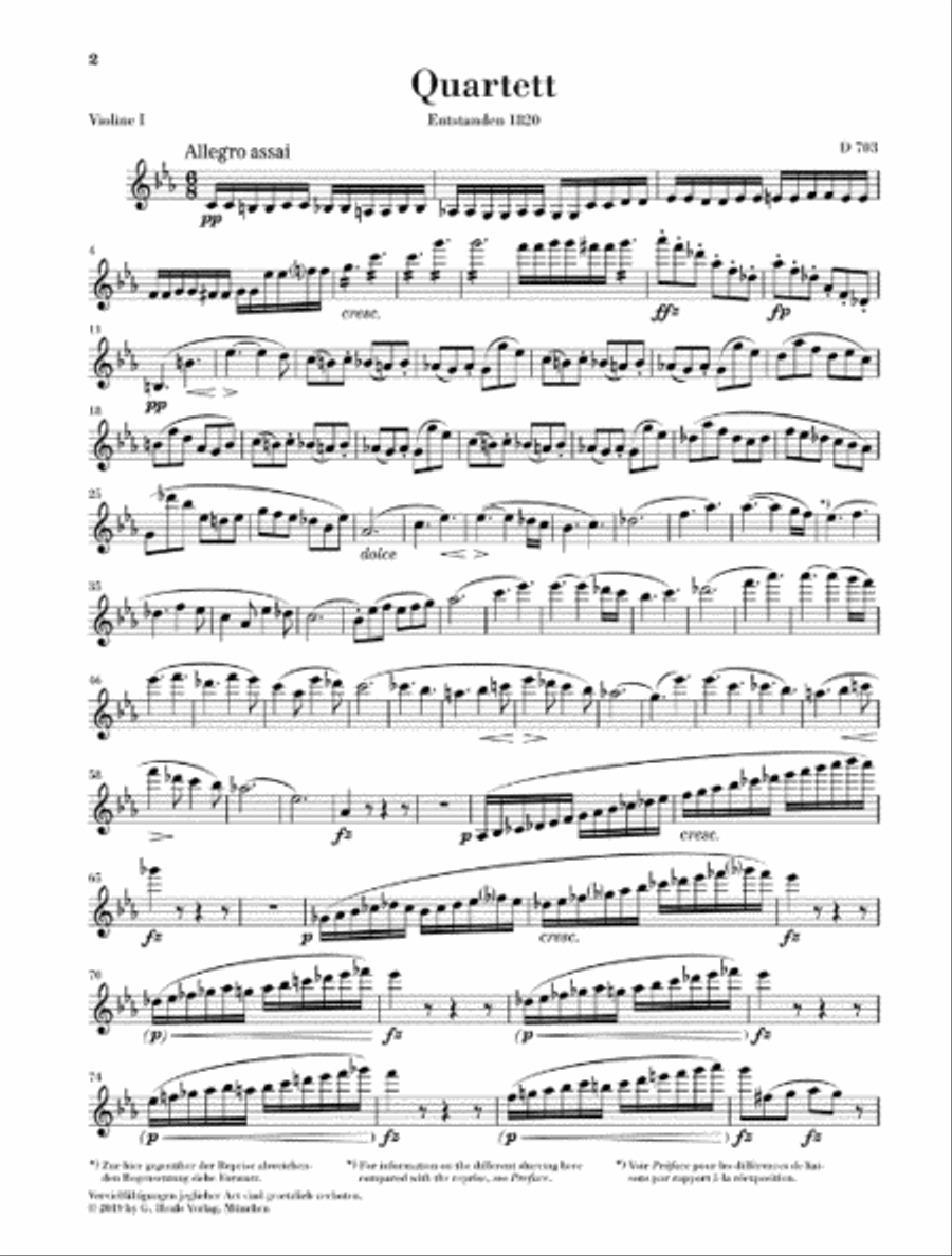 String Quartet Movement (Quartettsatz) in C Minor, D. 703 String Quartet scores gallery preview page 2