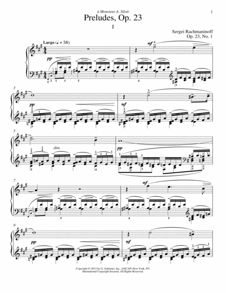 Prelude In F-Sharp Minor, Op. 23, No. 1