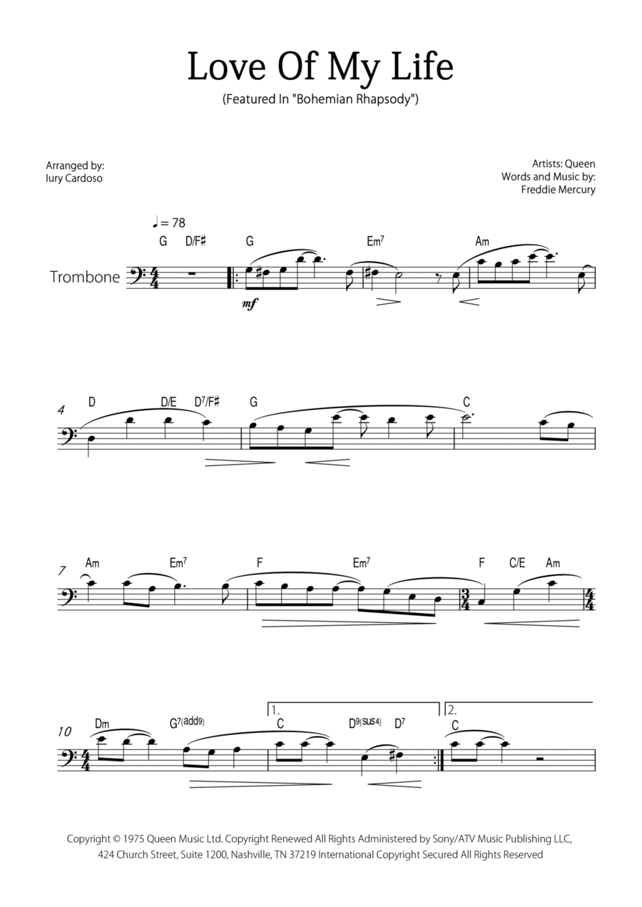 Love Of My Life Chamber Music scores gallery preview page 1