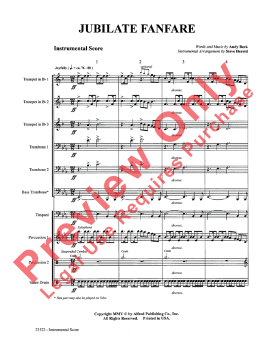 Jubilate Fanfare Choir scores gallery preview page 2