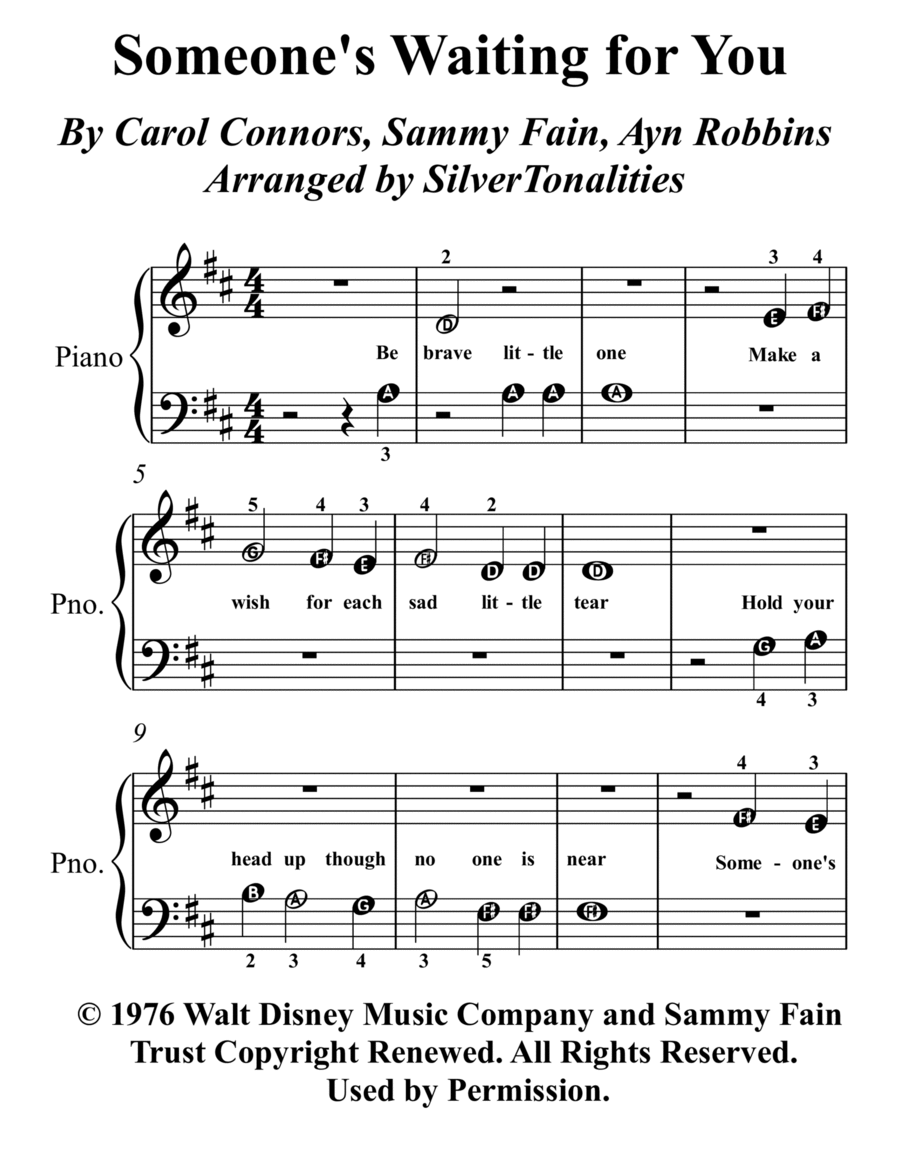 Someone's Waiting For You Easy Piano scores gallery preview page 1