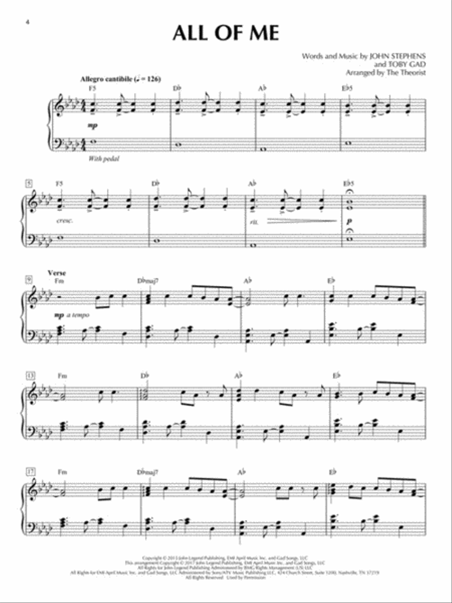 Popular sales piano covers