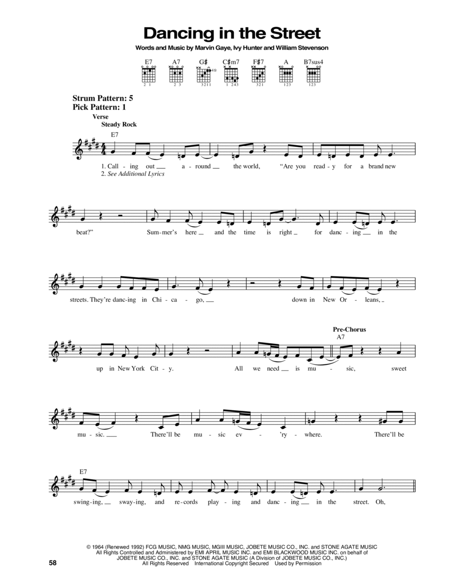 Dancing In The Street Acoustic Guitar scores gallery preview page 1