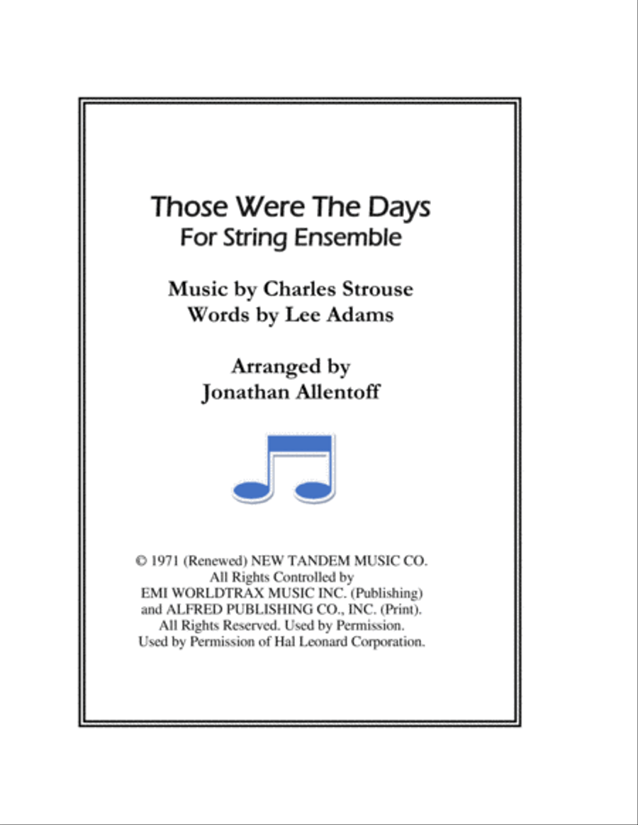 Those Were The Days Small Ensemble scores gallery preview page 1