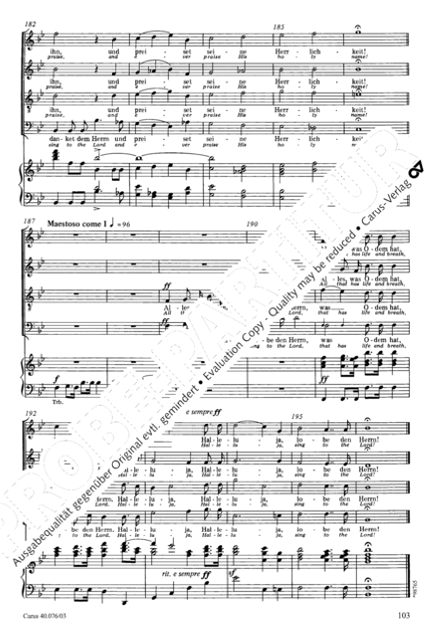 Hymn of Praise, MWV A 18 SSAATB scores gallery preview page 104