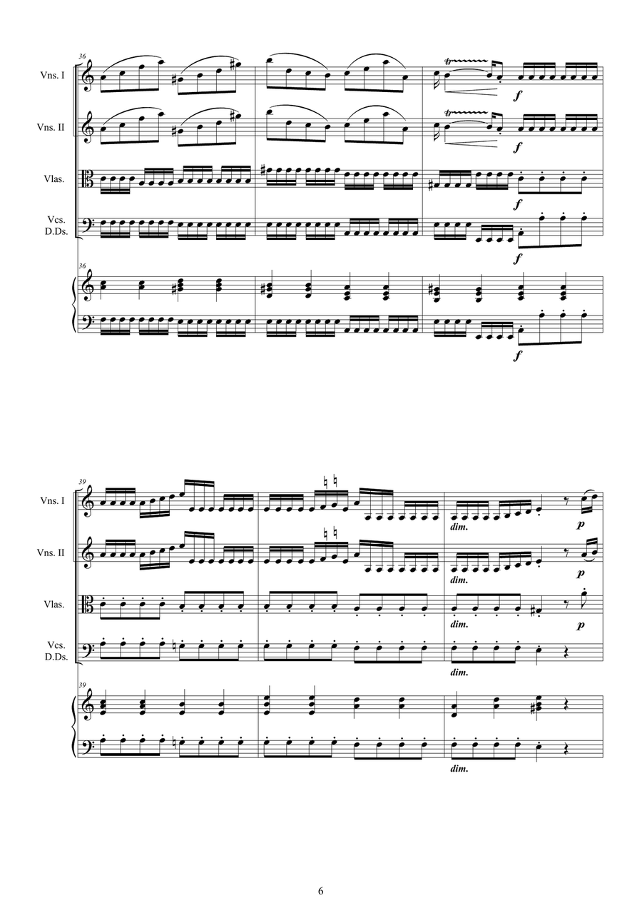 Vivaldi - Sinfonia in C major RV 112 for Strings and Cembalo Chamber Orchestra scores gallery preview page 6