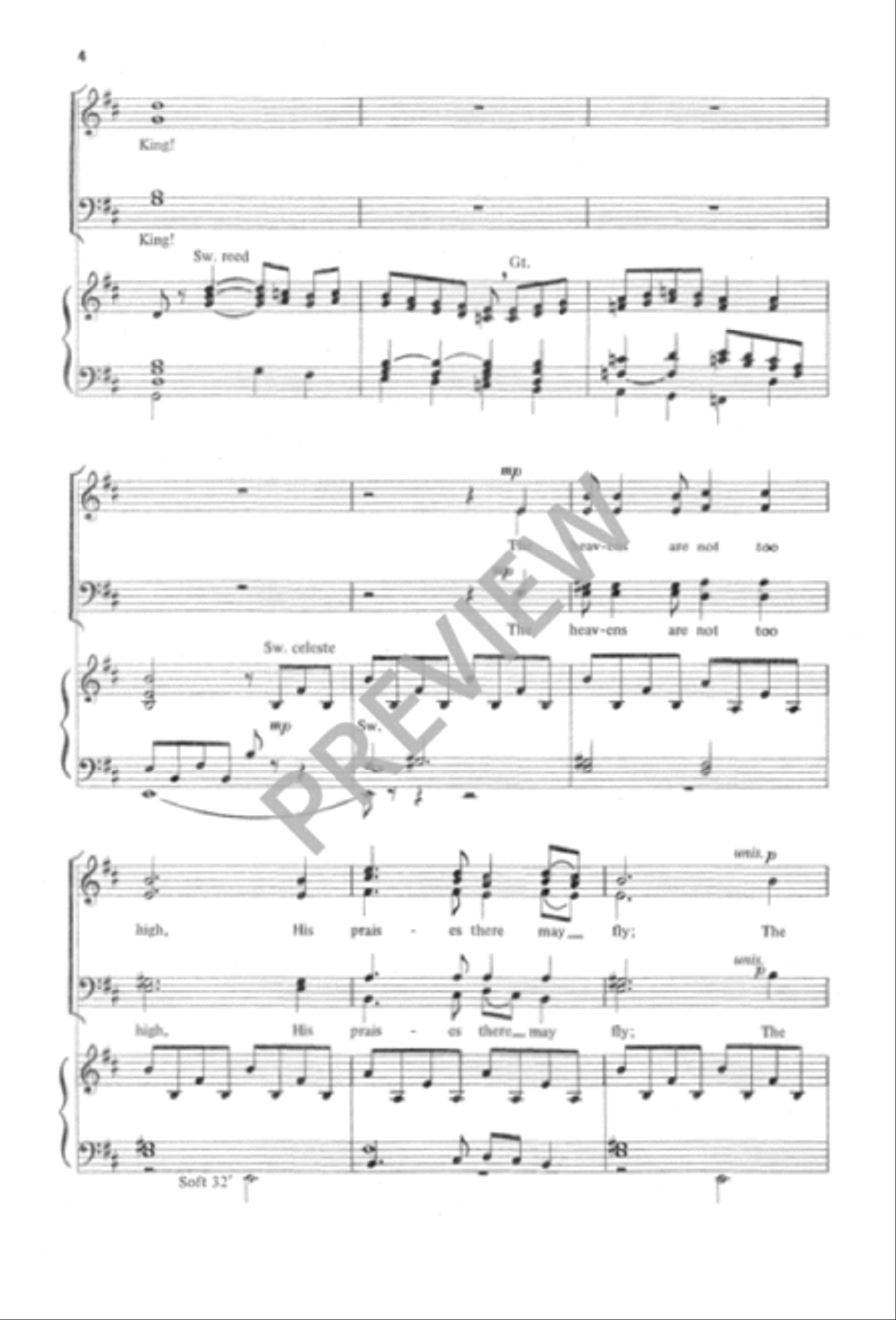 Let All the World in Every Corner Sing 4-Part scores gallery preview page 5