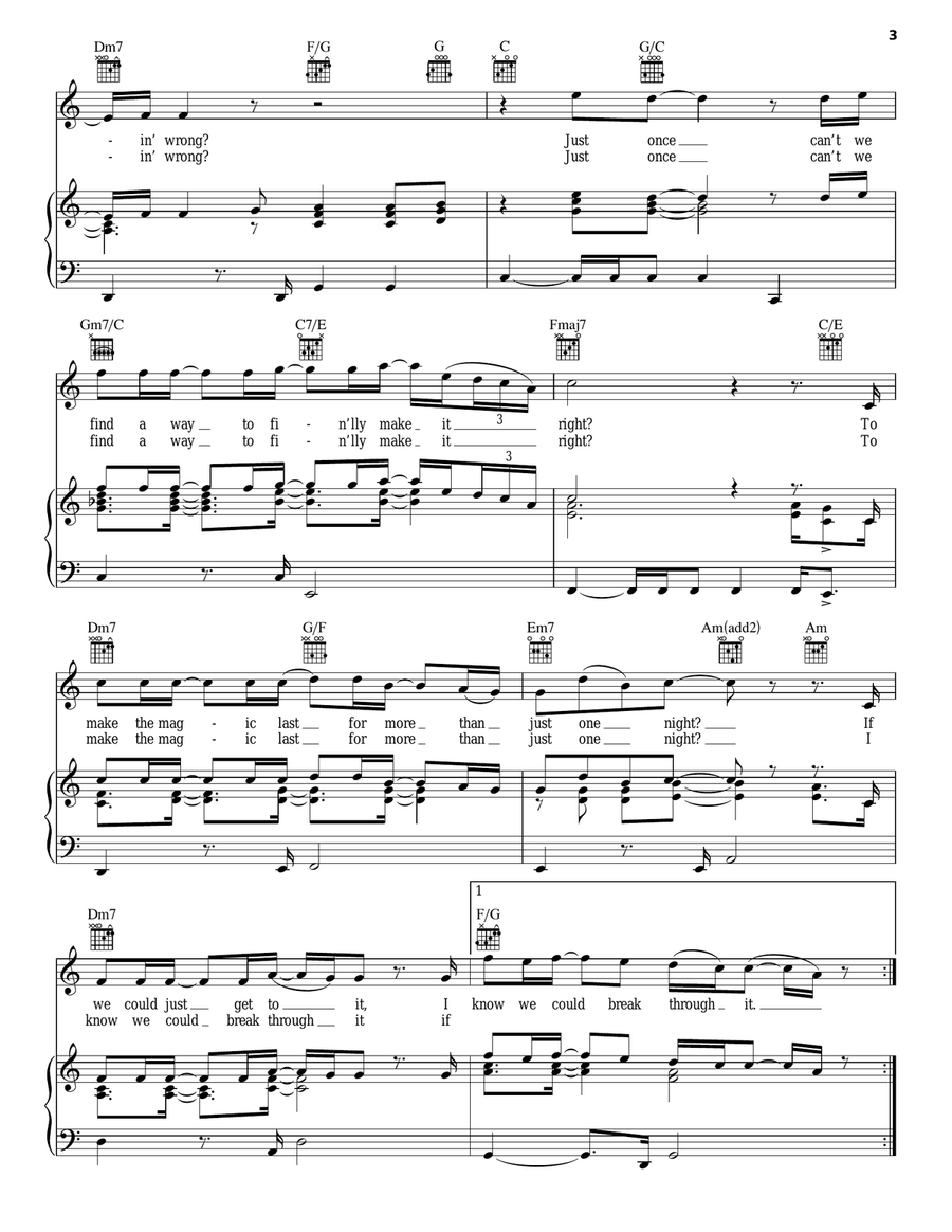 Just Once Piano, Vocal, Guitar scores gallery preview page 3