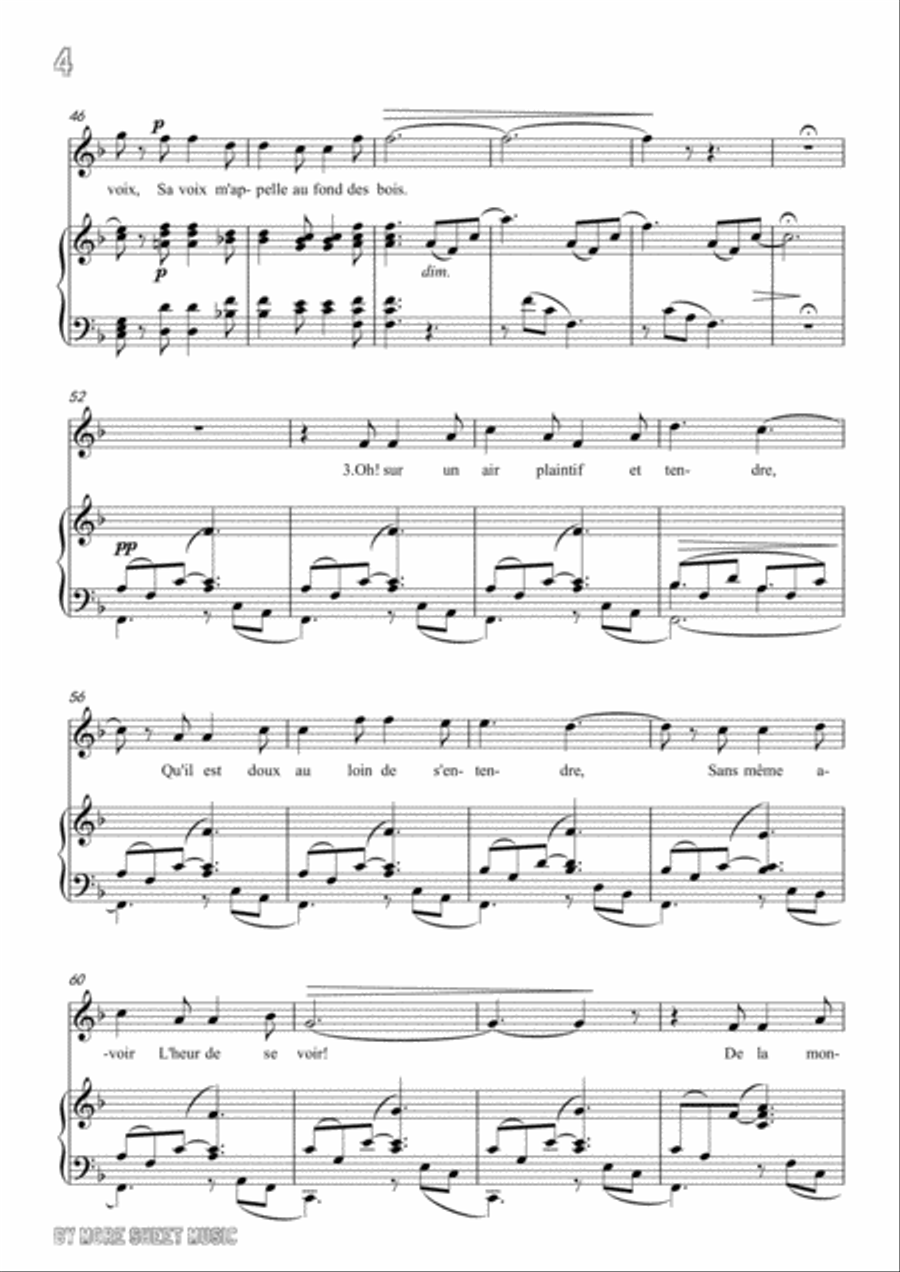 Berlioz-Le jeune pâtre breton in F Major,for voice and piano Voice Solo scores gallery preview page 6
