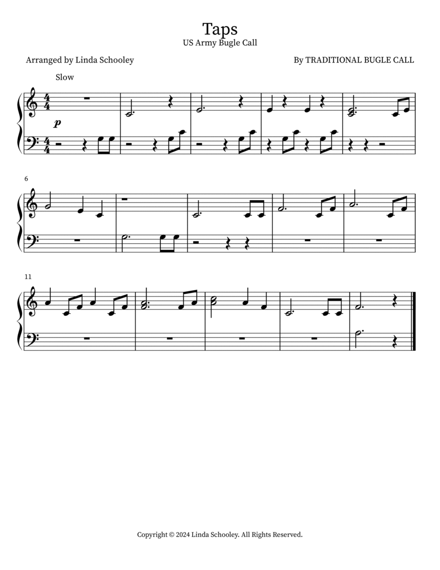 Taps Taps Easy Piano scores gallery preview page 1