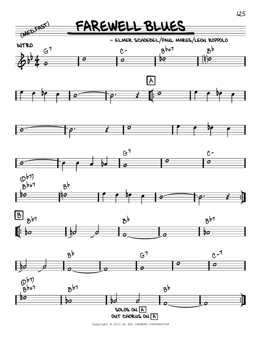 Farewell Blues (arr. Robert Rawlins) Voice scores gallery preview page 1