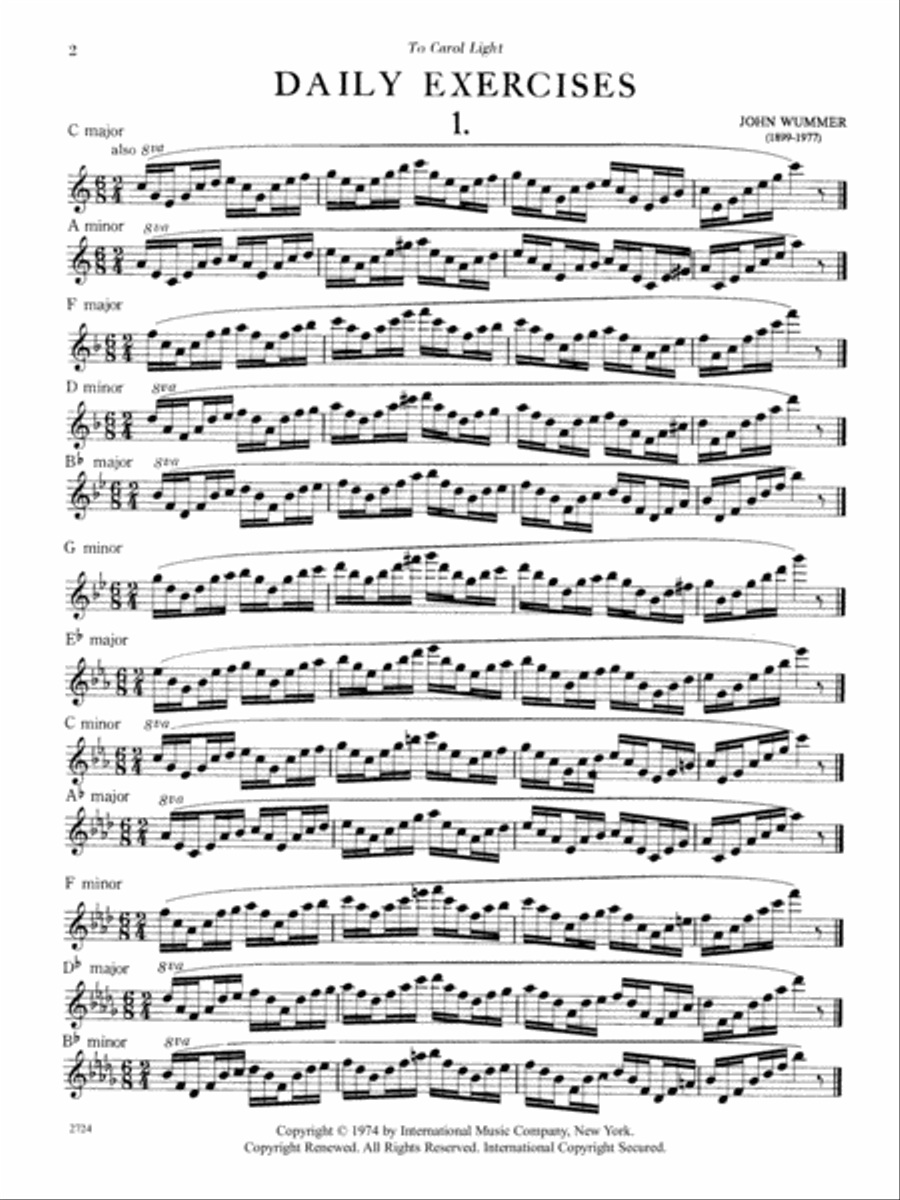 Six Daily Exercises Flute Solo scores gallery preview page 2