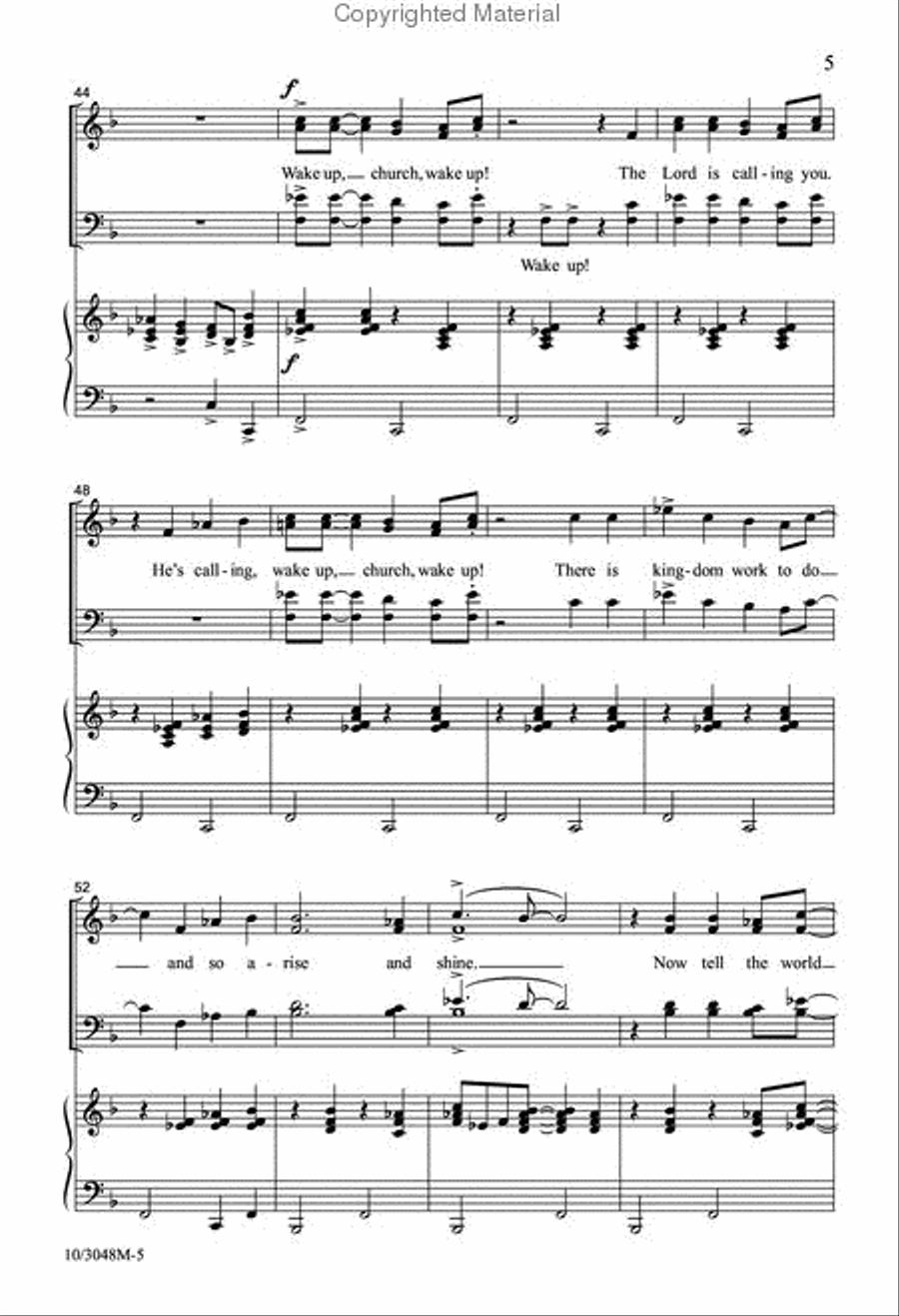 Wake Up, Church, Wake Up! 4-Part scores gallery preview page 6