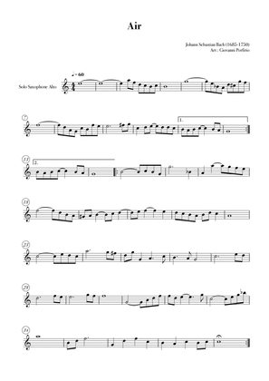 Book cover for AIR - Bach (Solo Alto Saxophone - easy)