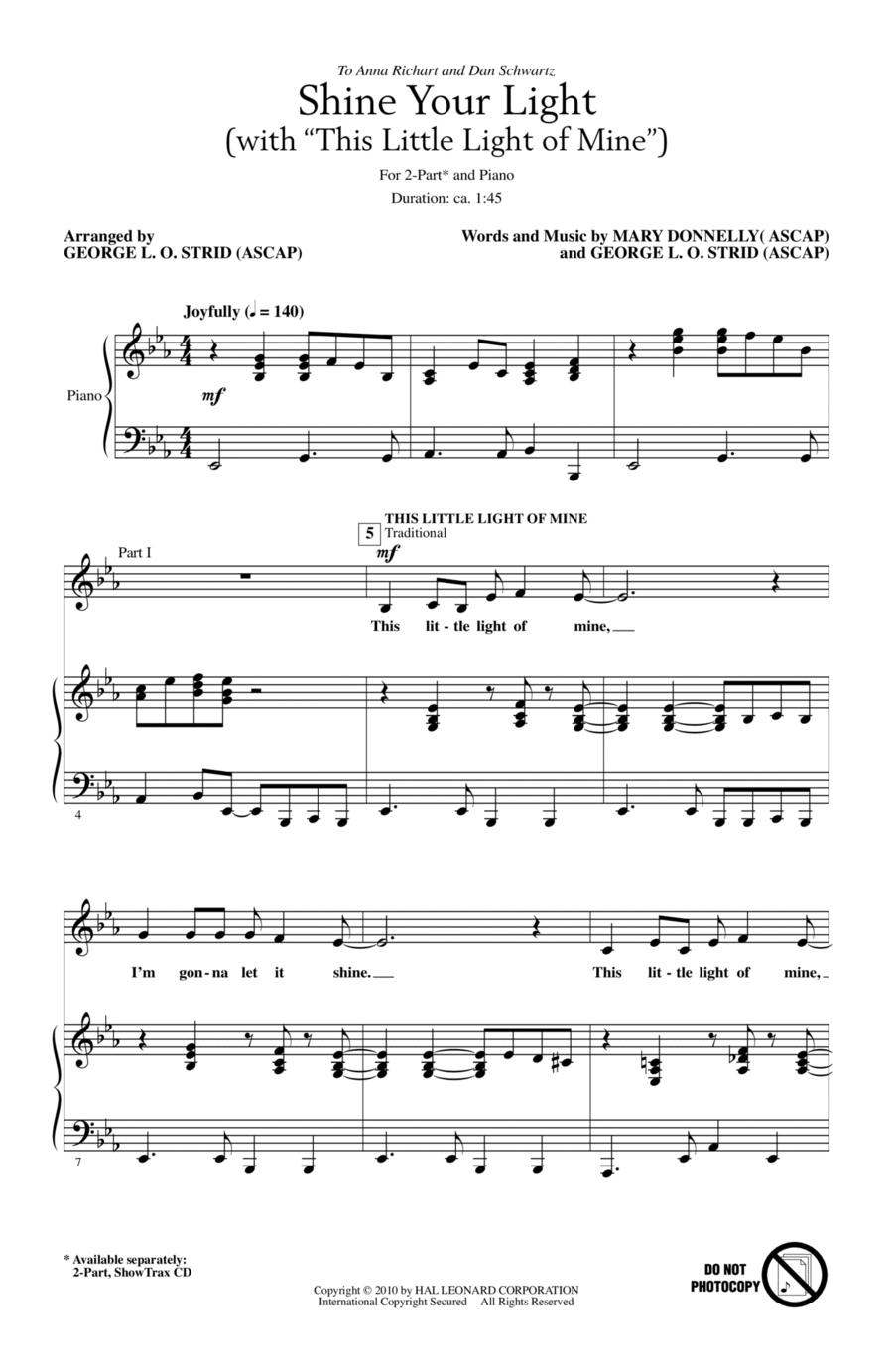 Shine Your Light (with This Little Light Of Mine) 2-Part scores gallery preview page 1