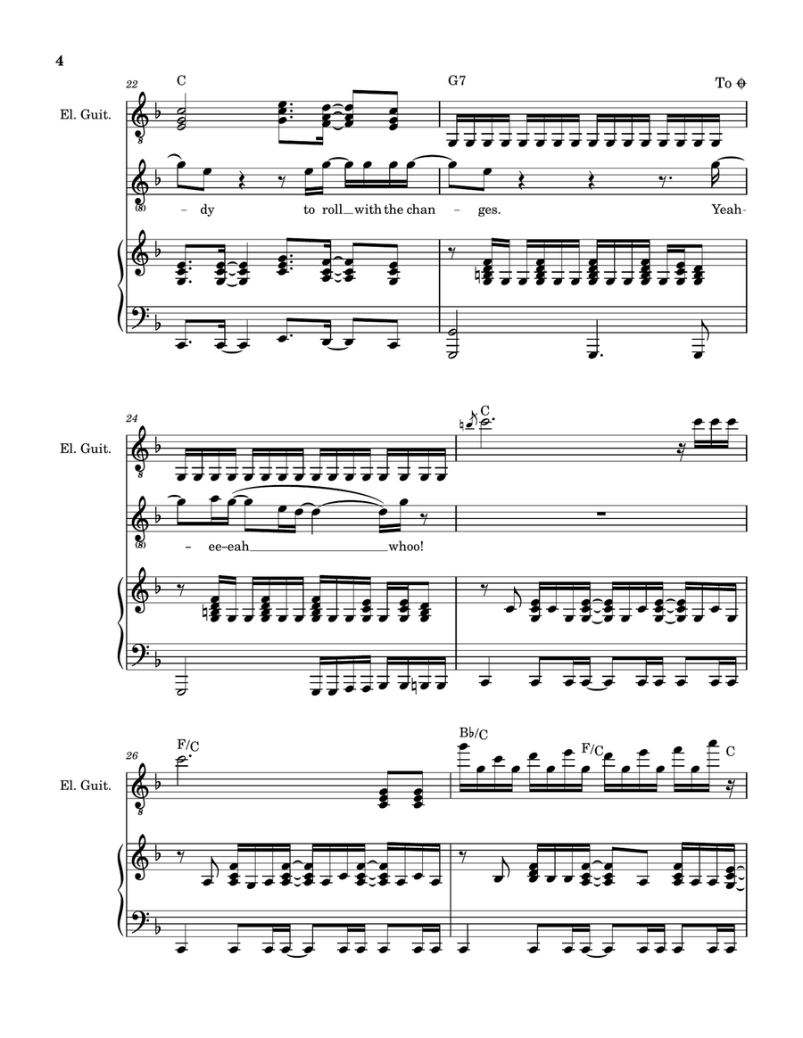 Roll With The Changes Piano, Vocal, Guitar scores gallery preview page 5