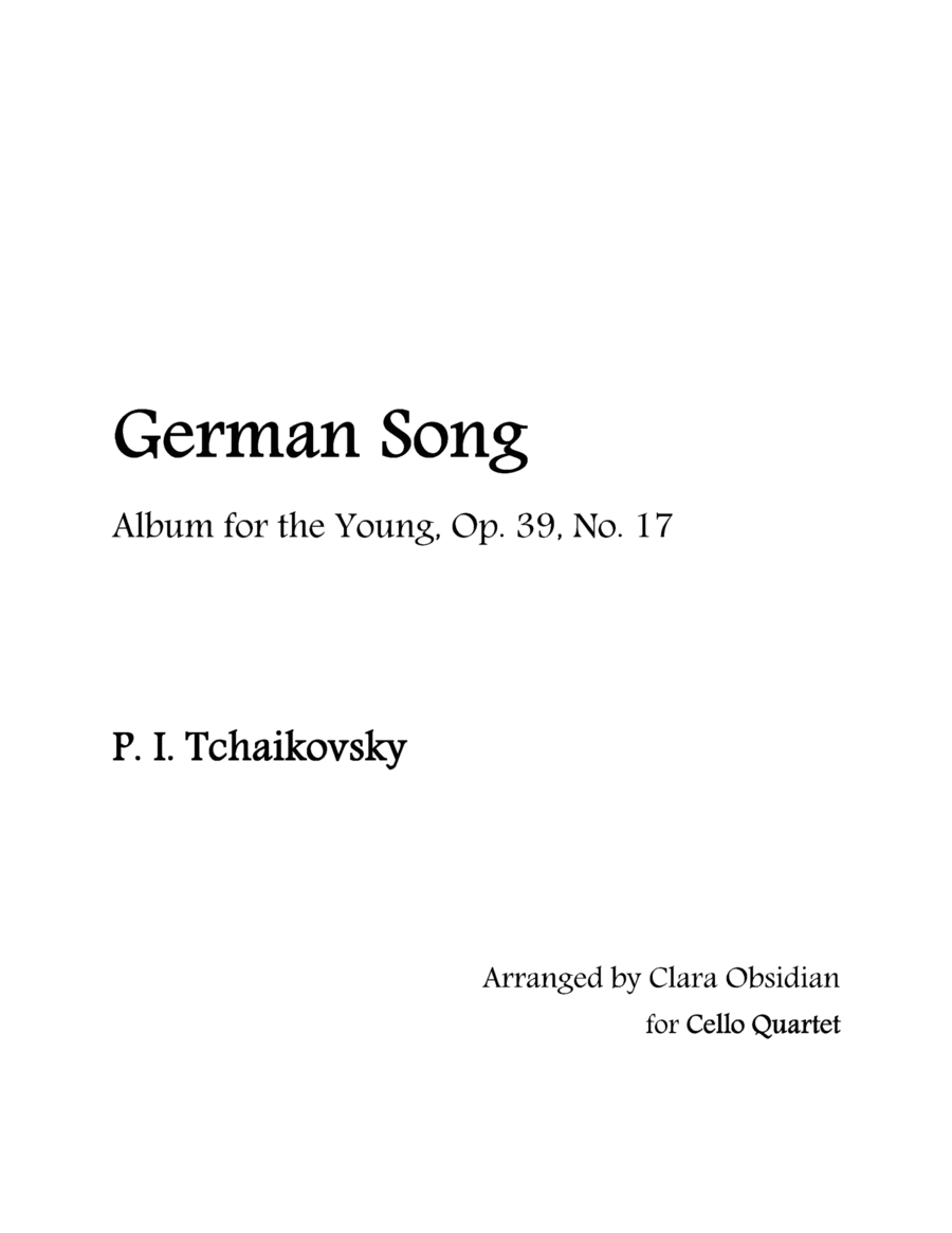 Album for the Young, op 39, No. 17: German Song for Cello Quartet image number null