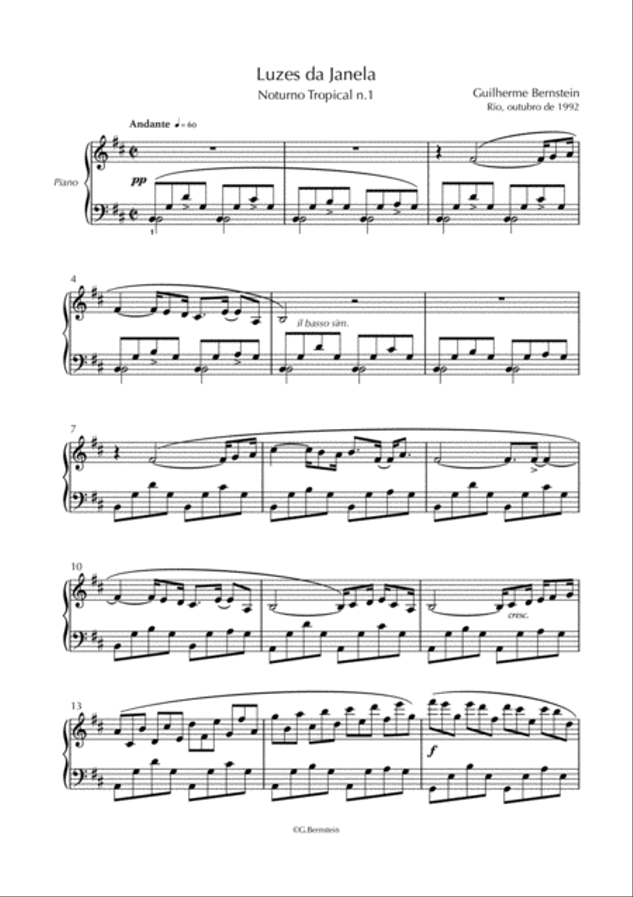 Noturnos Tropicais (Tropical Nocturnes) Piano Solo scores gallery preview page 3