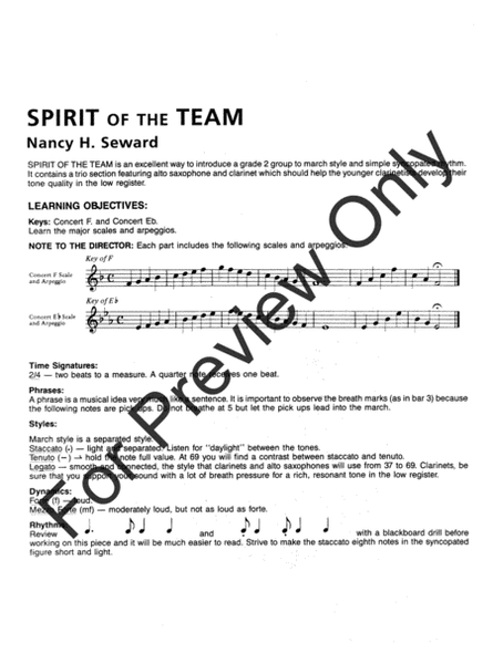 Spirit Of The Team - Full Score