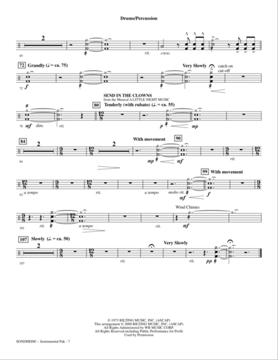 Sondheim! A Choral Celebration (Medley) (arr. Mac Huff) - Drums & Percussion Choir scores gallery preview page 6