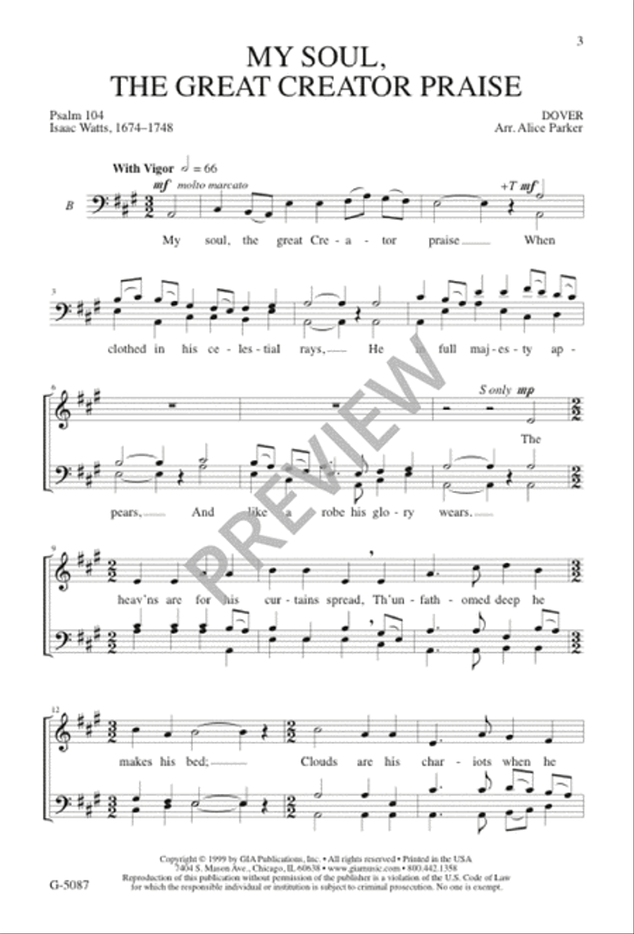 My Soul, the Great Creator Praise 4-Part scores gallery preview page 3
