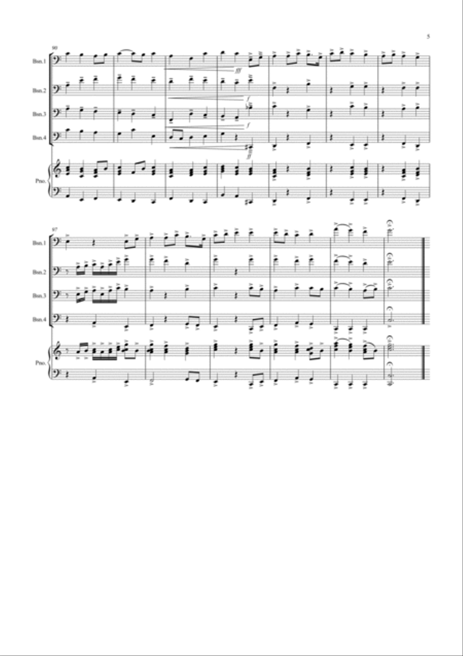 3 Popular Pieces for Bassoon Quartet 3 Popular Pieces for Bassoon Quartet Woodwind Quartet scores gallery preview page 5