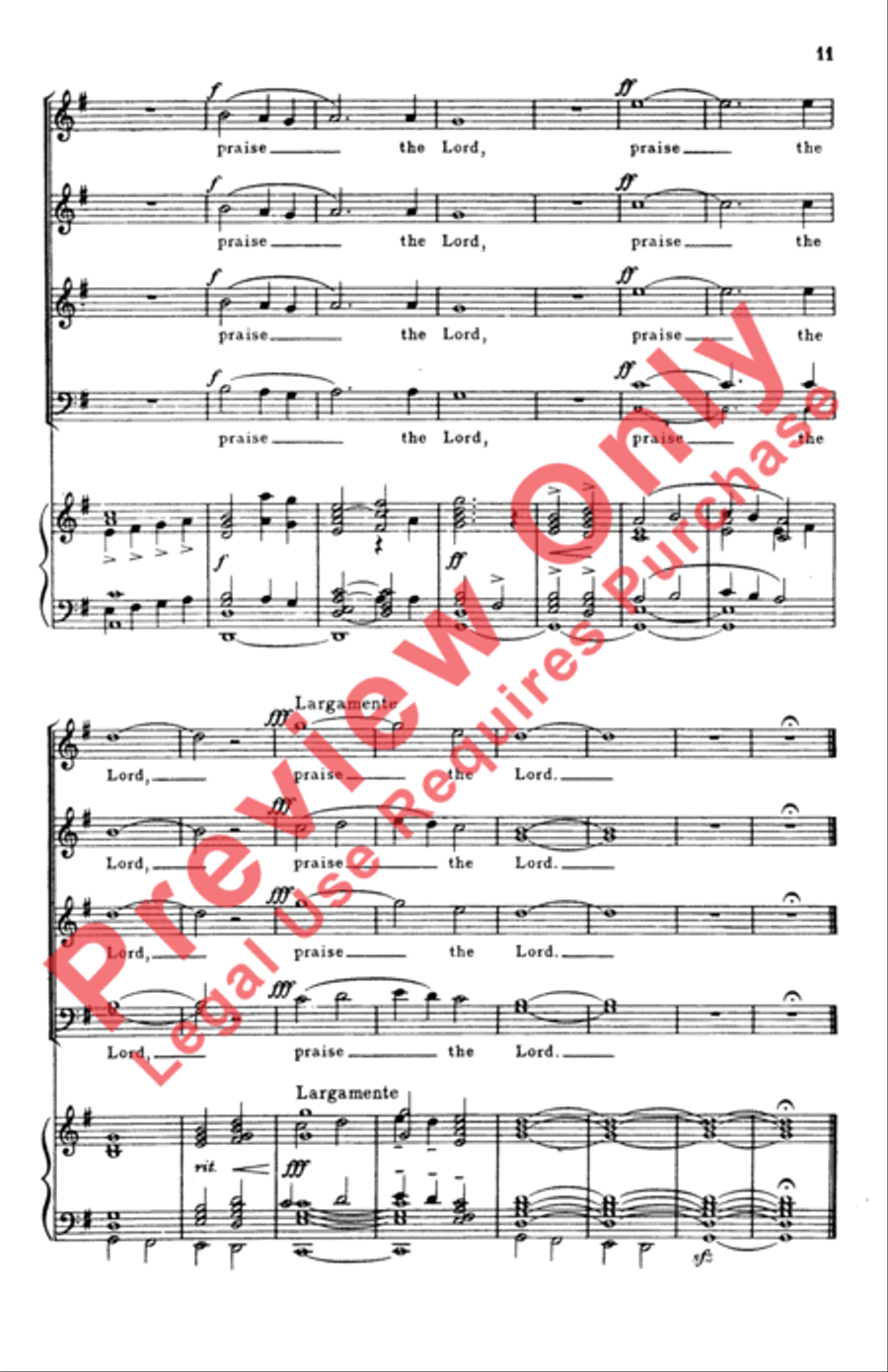 Behold Now, Praise the Lord 4-Part scores gallery preview page 10