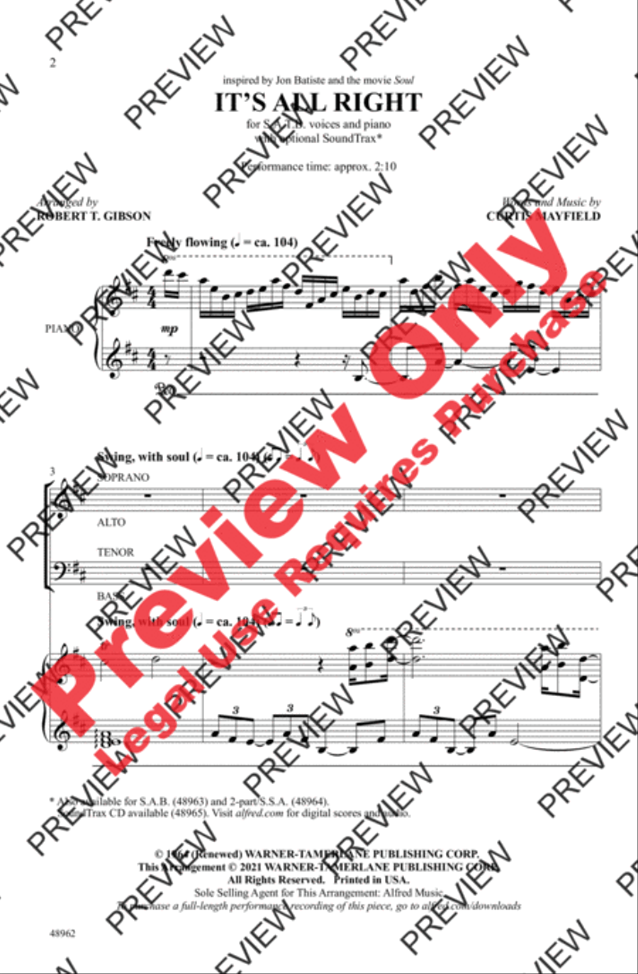 It's All Right 4-Part scores gallery preview page 2