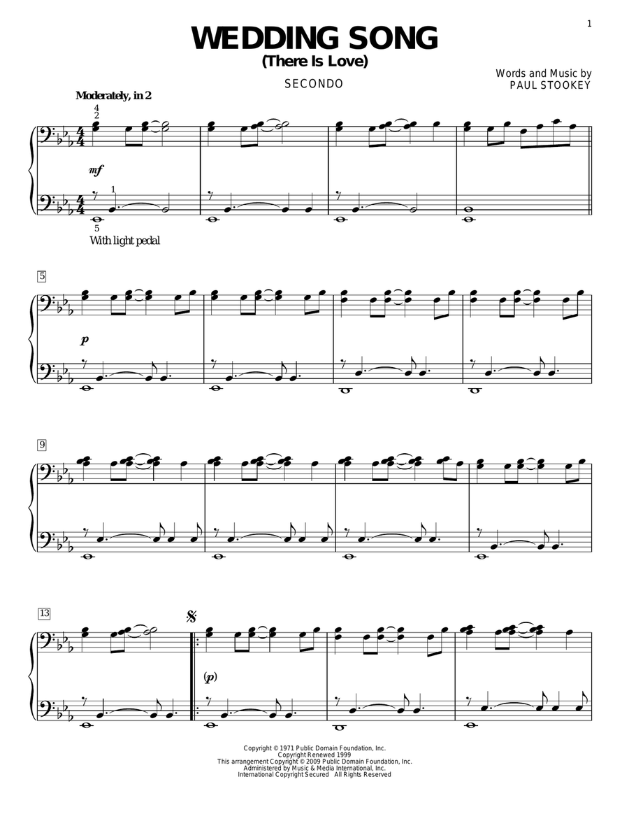 Wedding Song (There Is Love) Piano Duet scores gallery preview page 1