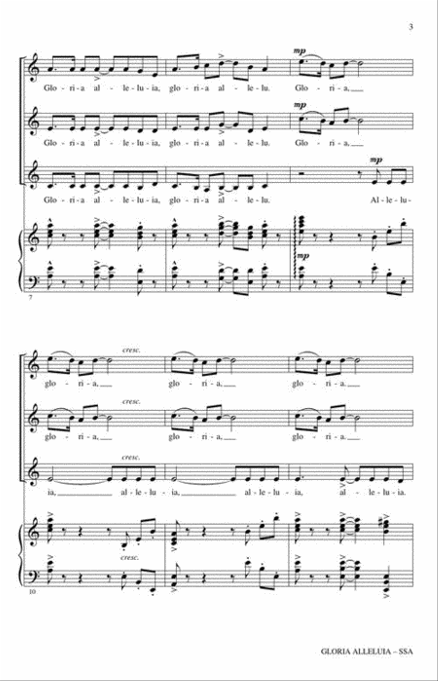 Gloria Alleluia SSA scores gallery preview page 4