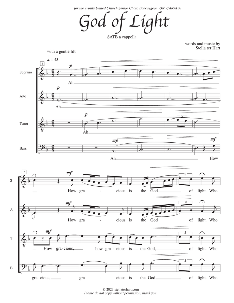 God of Light - SATB unaccompanied Christmas reflections 4-Part scores gallery preview page 2