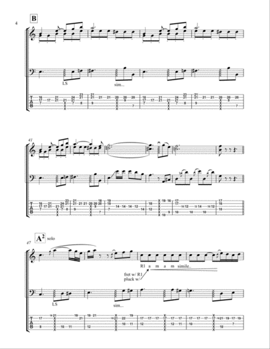 Can't Help Falling In Love Bass Guitar scores gallery preview page 4