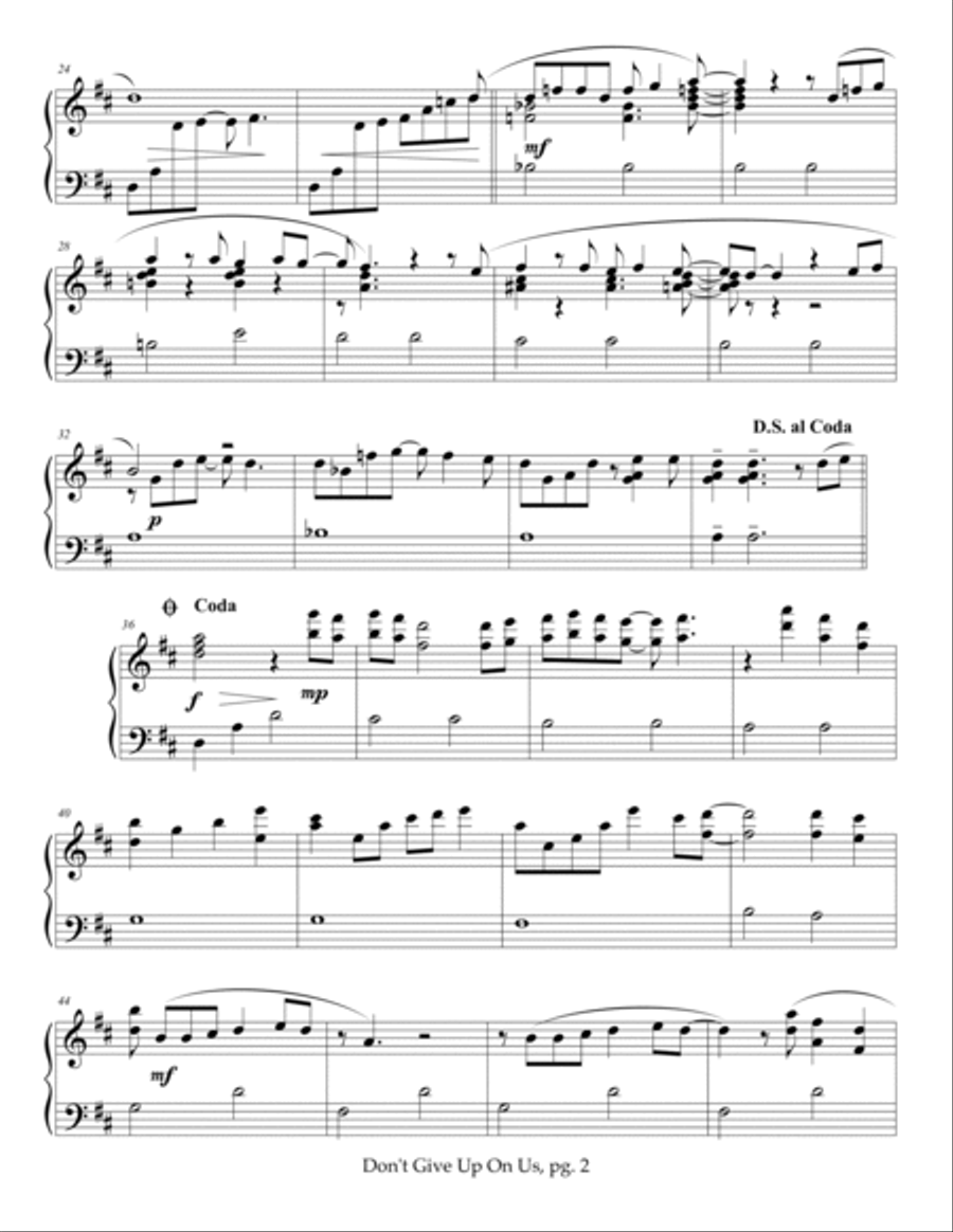 Don't Give Up On Us Glockenspiel scores gallery preview page 2