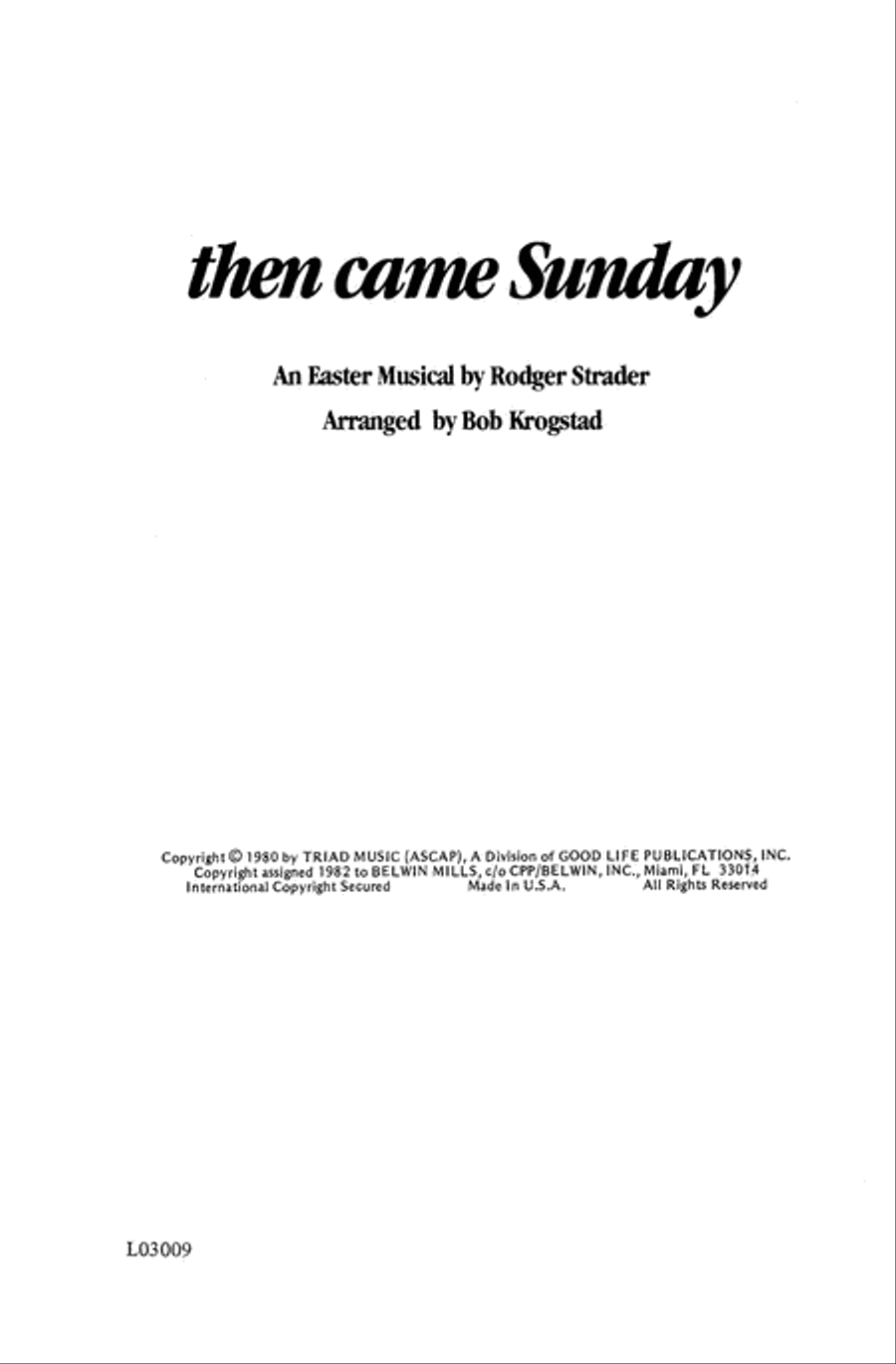 Then Came Sunday 4-Part scores gallery preview page 3