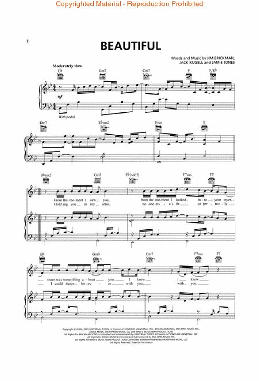 Beautiful Piano, Vocal, Guitar scores gallery preview page 2