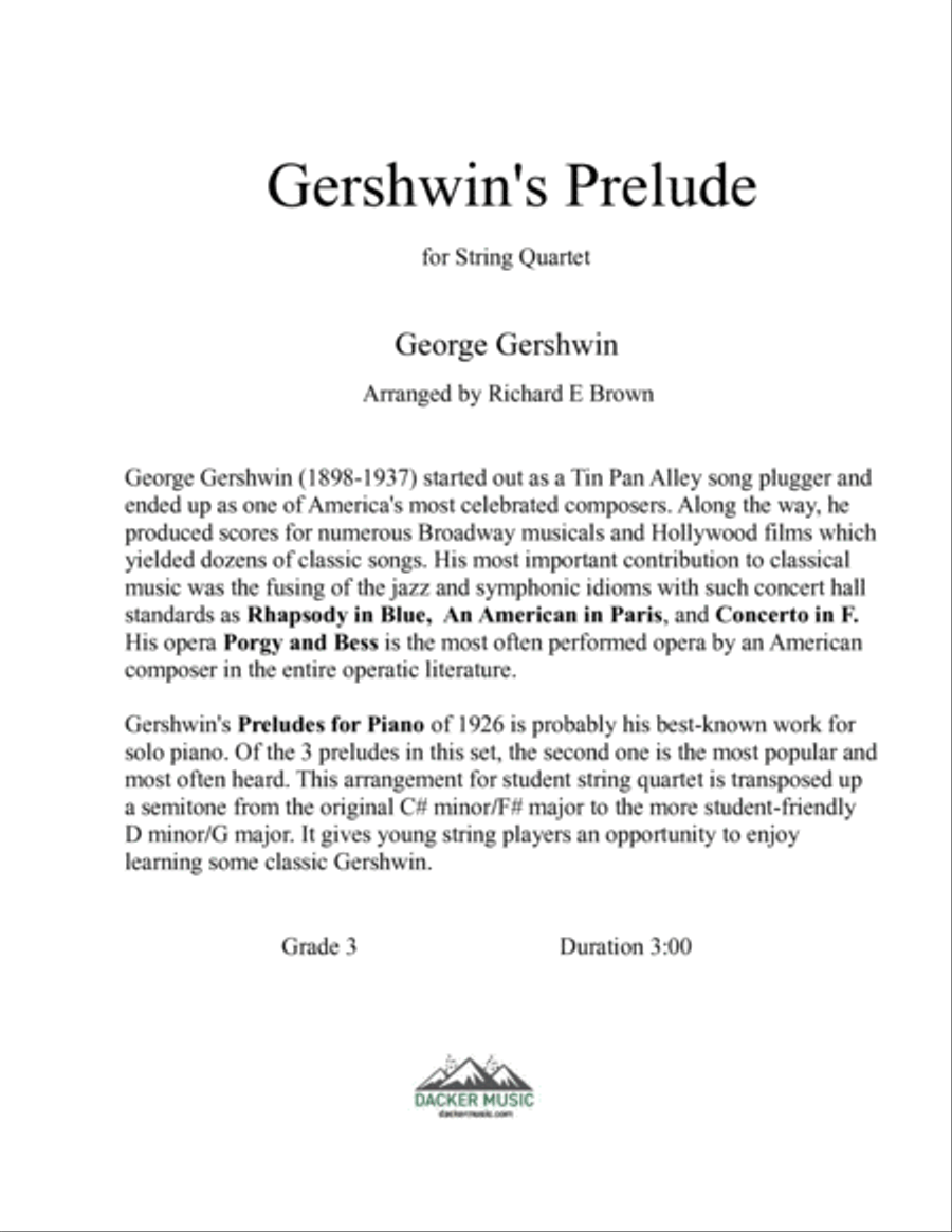 Gershwin's Prelude - String Quartet String Quartet scores gallery preview page 2