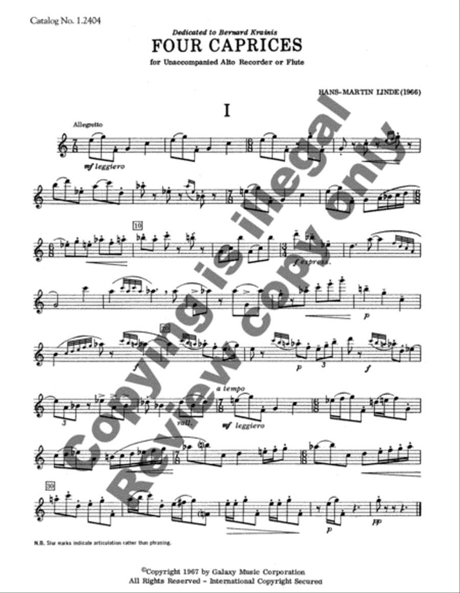 Four Caprices Recorder scores gallery preview page 5