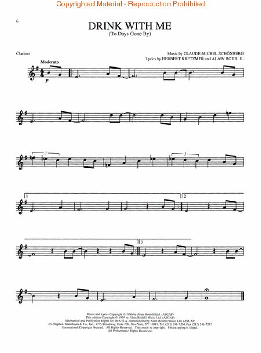 Les Misérables Clarinet Solo scores gallery preview page 4