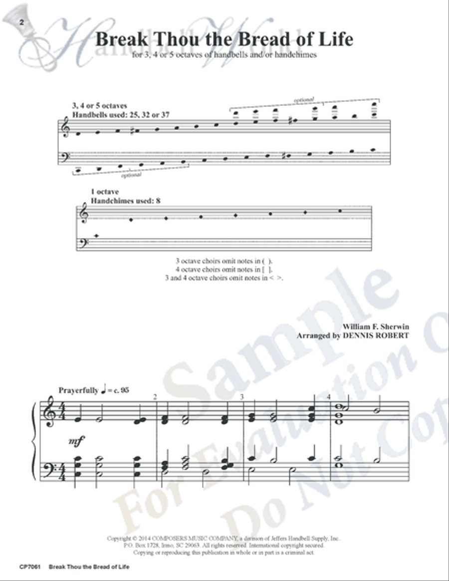 Break Thou the Bread of Life 5-Octaves scores gallery preview page 2