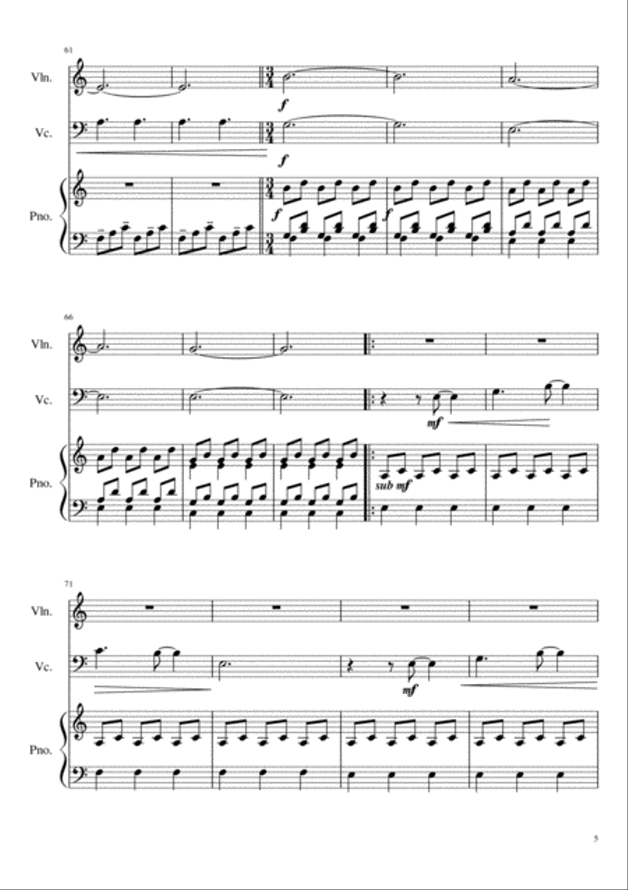 Downton Abbey - The Suite Piano Trio scores gallery preview page 5