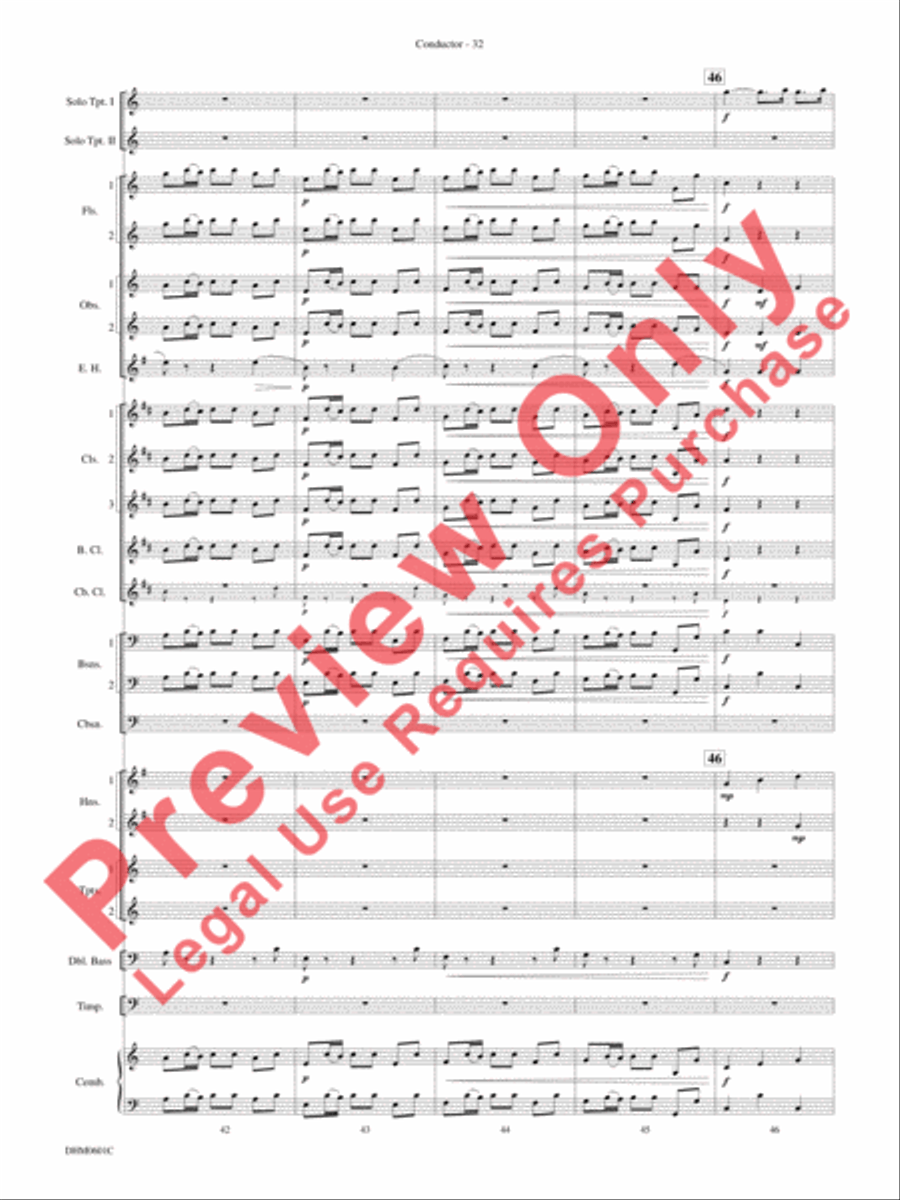 Concerto in C Major for Two Trumpets (I. Allegro, II. Largo, III. Allegro) Concert Band scores gallery preview page 36