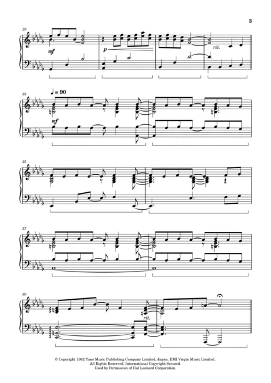Merry Christmas, Mr. Lawrence Piano Solo scores gallery preview page 3