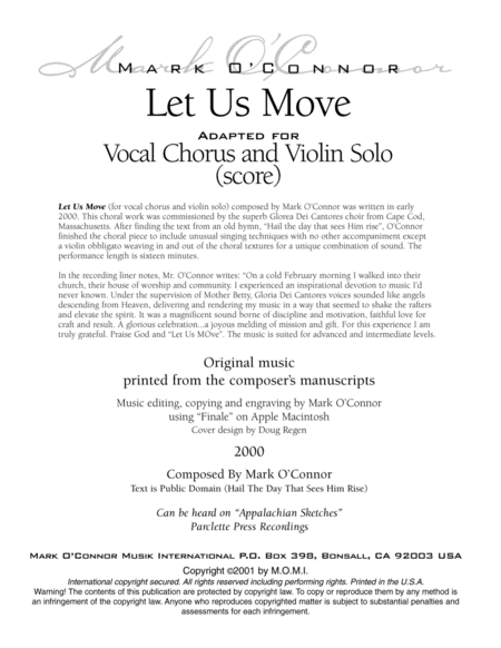 Let Us Move (score - vocal choir and violin solo) image number null