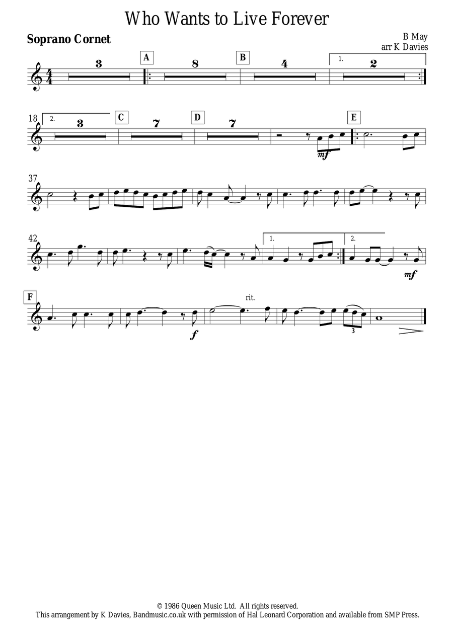 Who Wants To Live Forever Small Ensemble scores gallery preview page 6