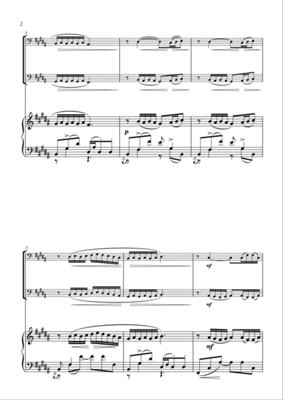 Léo Délibes - Flower Duet (for Cello Duet and Piano) String Duet scores gallery preview page 2
