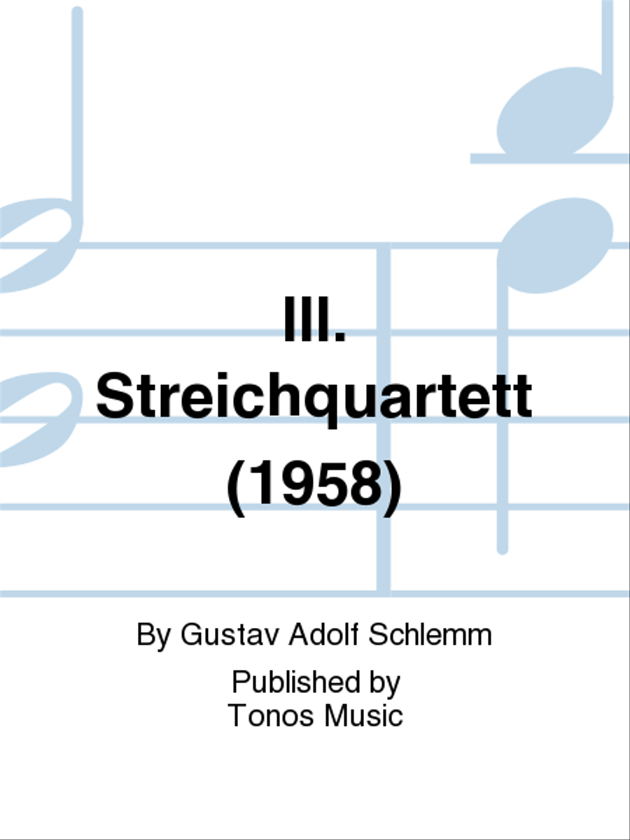 III. Streichquartett (1958) String Quartet scores gallery preview page 1