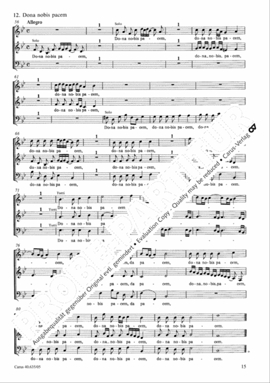 Missa civilis in B 3-Part scores gallery preview page 16