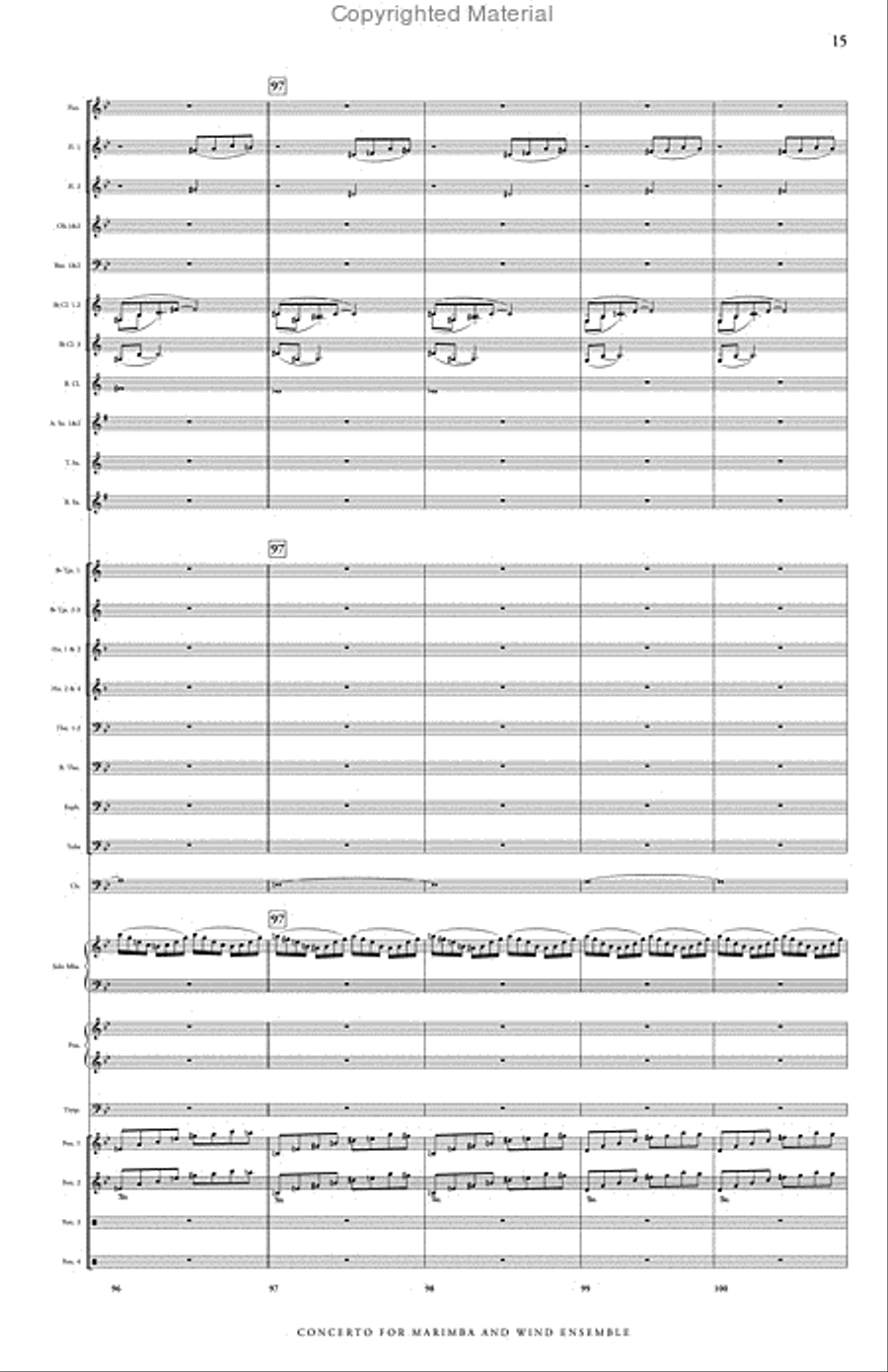 Concerto No. 2 for Marimba & Wind Ensemble Concert Band scores gallery preview page 16